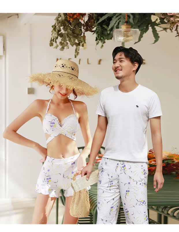 2019 cặp đôi đồ bơi áo choàng che bụng bikini ba mảnh đi biển kỳ nghỉ quần nam đi biển mùa xuân áo tắm nóng - Vài đồ bơi 	đồ đôi đi biển cho mẹ và bé trai