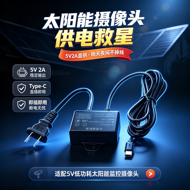 5V2A Power Adapter Huawei Type-C Interface Power Supply 5-Volt Solar Camera Converted to Plug-In Camera 5V2A Power Adapter Huawei Type-C Interface Power Supply 5-Volt Solar Camera Converted to Plug-In Camera