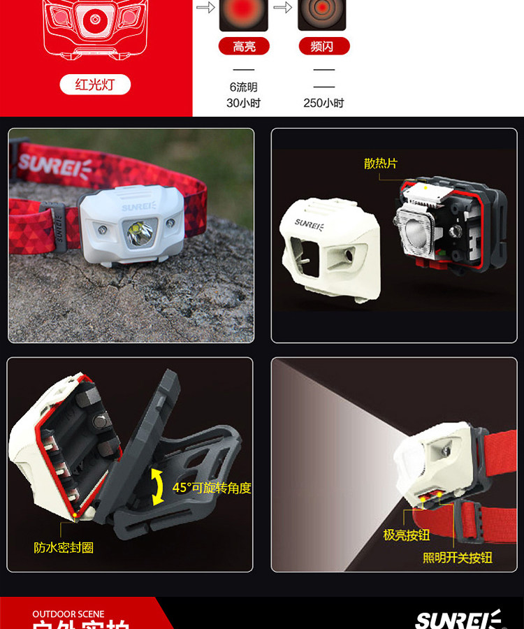 Санри гора люкс lantra 2/2S/3/4 на открытом воздухе движение яркий свет ultrabright промысел лампа Ночная рыбалка верховая езда фара sunree 