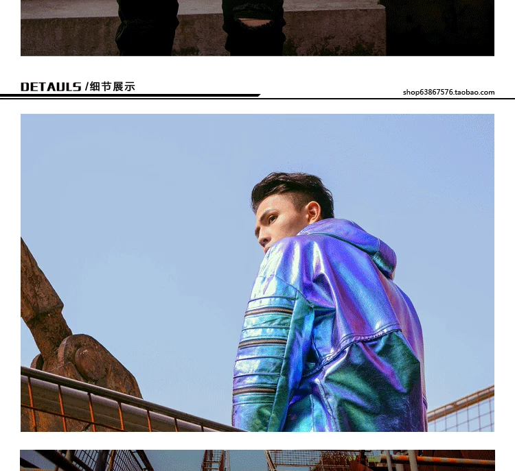 2019 mùa thu và mùa đông mới áo khoác cảm giác kim loại đồng quê gió gió hip-hop bằng sáng chế da nam và nữ áo khoác quá khổ
