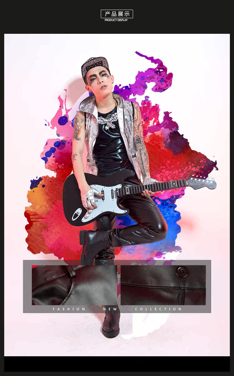 Pantalon cuir homme serré pour jeunesse - Ref 1483359 Image 12