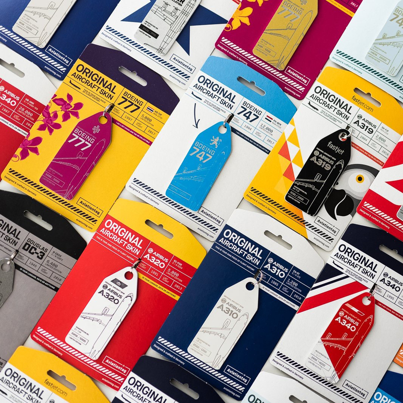 German Aviationtag Keychain Luggage Tag Lufthansa Boeing 747 Airbus 380 Aircraft Skin Pendant