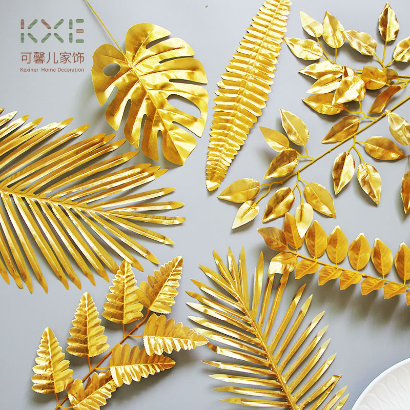 Golden tortoise back leaves sunflower leaves Ginkgo Leaf emulated leaves Decorative Wedding Scenes Placement Photography Photo props