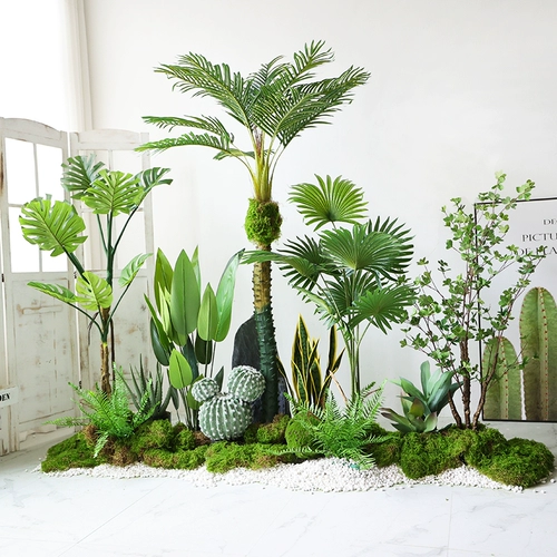 Северная крупная симуляционная завода Комбинированная рукава упаковка поддельное дерево зеленое растение