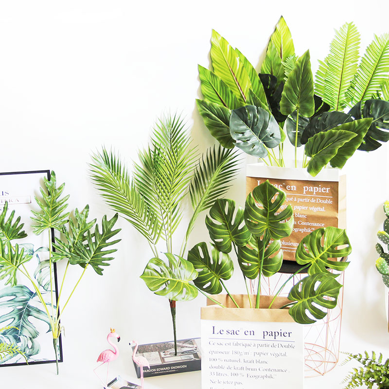 Emulation decorative foliage false loose tail sunflower back leaves green photo props flower arrangement Bouquet Photography Wedding Interior Decoration-Taobao