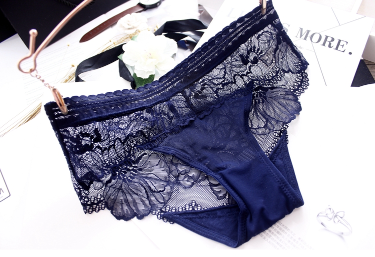 Phối cảnh gợi cảm lưới thấp eo đồ lót phụ nữ nhanh khô ren mỏng áo khoác cotton ngọt ngào trong suốt tam giác nữ đồ lót quần lót nam dành cho tuổi 12