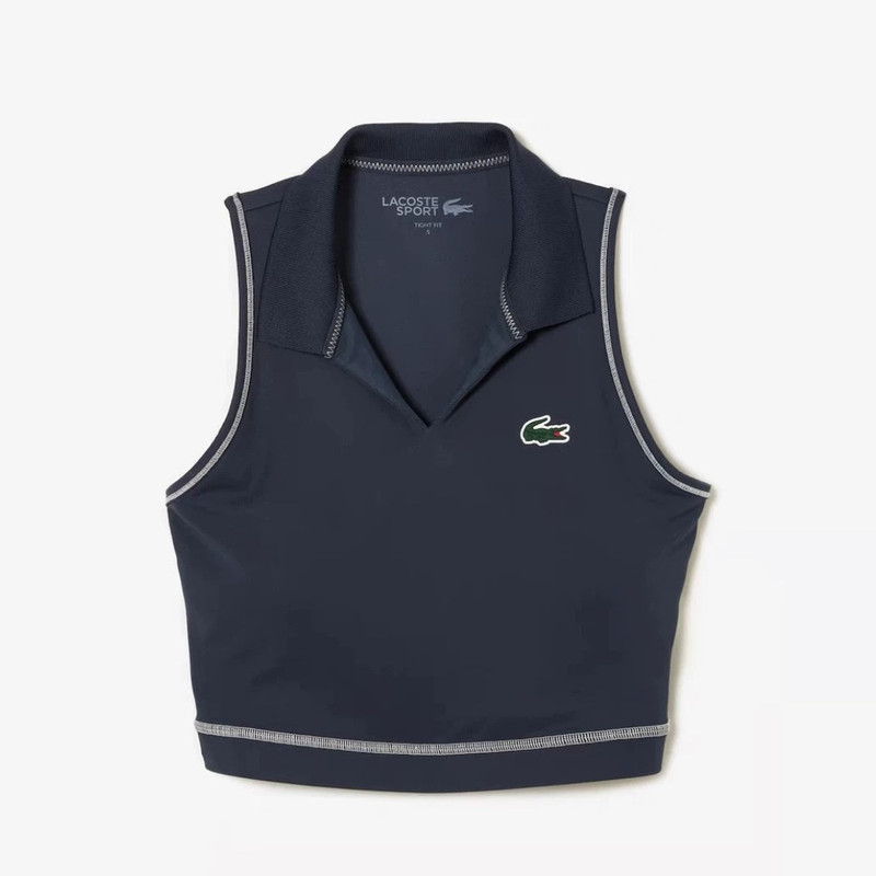 [Domestic Ready Stock] Lacoste French Crocodile If4913 Polo Collar Contrasting Color Sports Vest, Slim Fit and Comfortable