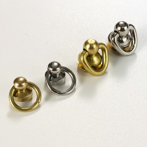 Dongguan Breaking Bronze Monks Head Pacifier Nail Brass Pure Bronze Silver Handmade Leather Bag Accessories lock with ring retro bag