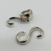 Dongguan broken copper 925 silver skull hook ghost head adhesive hook glossy original Tang grass bracelet bracelet bracelet hardware accessories