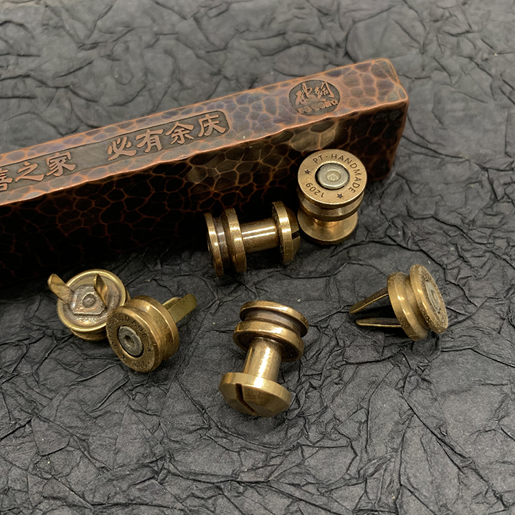 Dongguan Break Copper Pure Copper Belt Girdle Screw Brass Pair Lock Screws Fasten Retro Bags Accessories Accessories