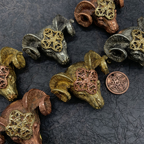 Dongguan Breaking Copper Pure Bronze Sheep Head Decorative Buckle Luggage Leather Belt Buckle Accessories Belt Buckle Retro Brass Metal cloth buckle