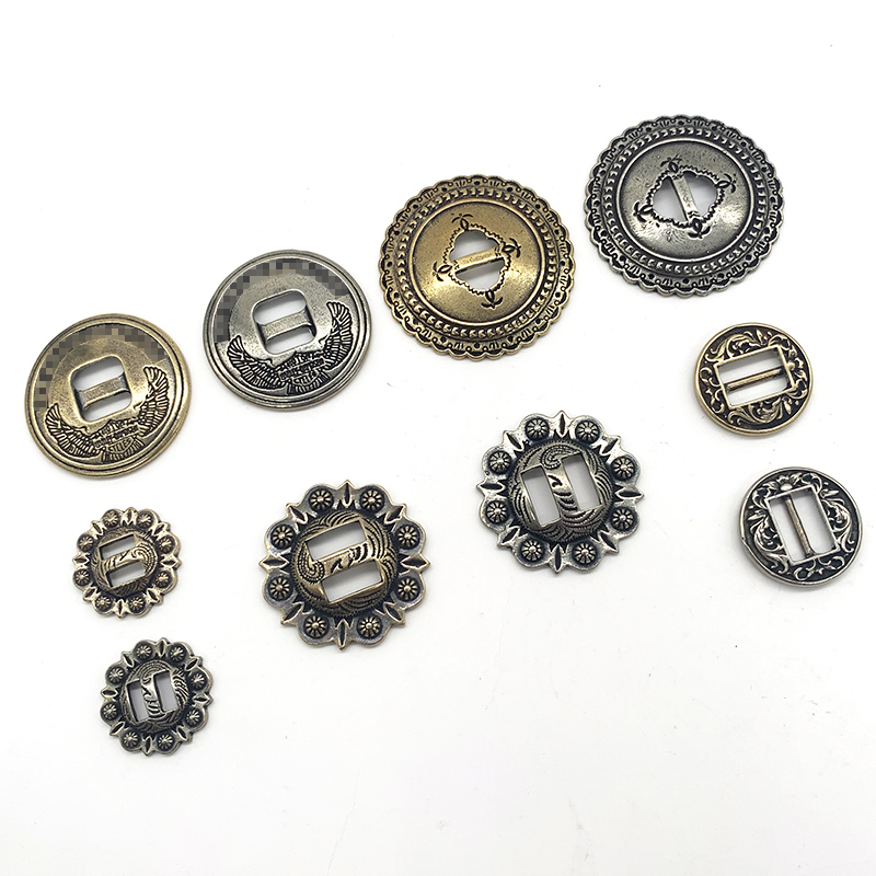 Dongguan broken copper Japanese pure copper retro decorative buckle brass cupronickel creative American motorcycle leather accessories DIY