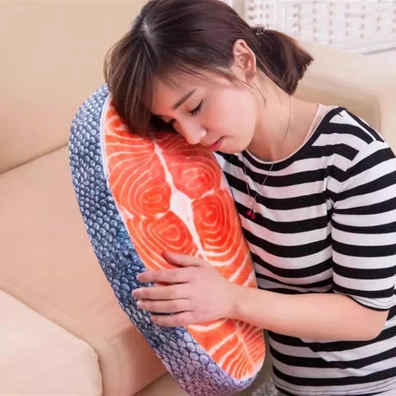 Cartoon Simulation Salmon, Salmon Belly, Plush Toy, Doll, Cushion, Pillow, Seat Cushion, Stuffed Animal, Rag Doll