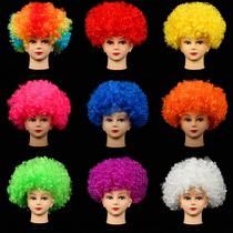 Large fan wig explosion head clown headgear performance props clown wig hair set explosive head round curly hair