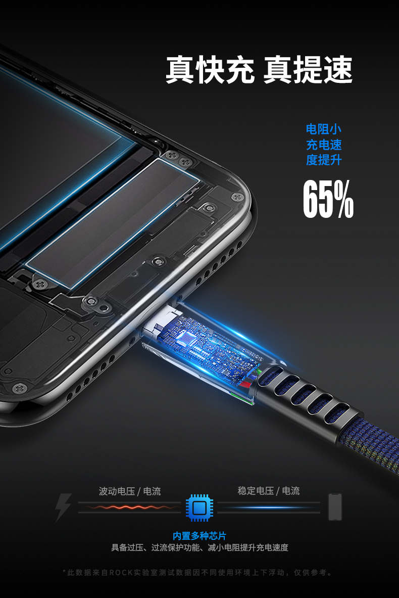 ROCK iPhone锌合金数据线 带呼吸灯 2条 1.2m长 图6