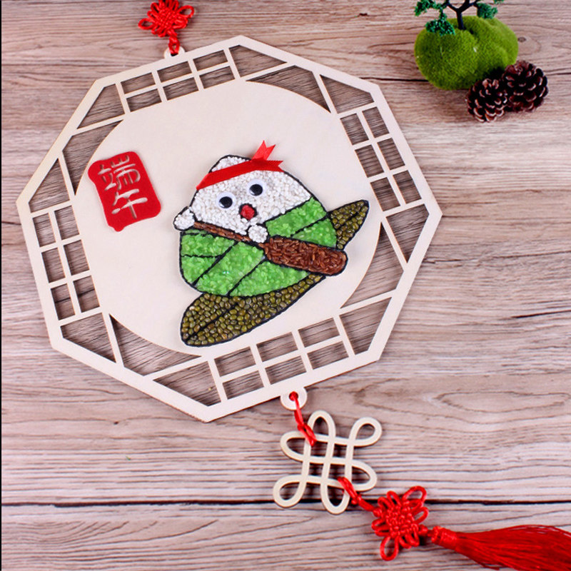 Dragon Boat Festival Handmade diy Pearl Grain Paste Paste Kindergarten Children Making Bean Seed Painting Material