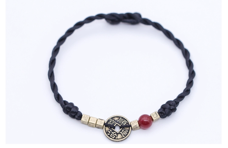 Tay dệt kim vòng chân trang sức nữ dây màu đỏ cá tính retro Mori cô gái sinh viên hoang dã vòng chân phụ kiện phụ kiện thời trang nữ