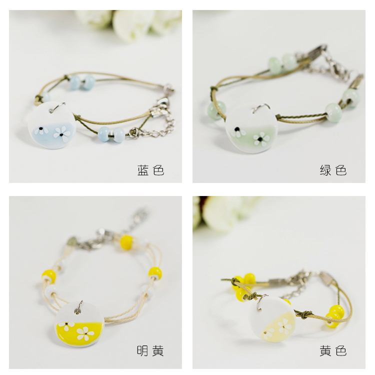 Vòng tay bằng sứ cho gạo dệt tay phiên bản Hàn Quốc của nữ sinh viên đơn giản bạn gái Nghĩa trang sức nhỏ vòng phong thuỷ