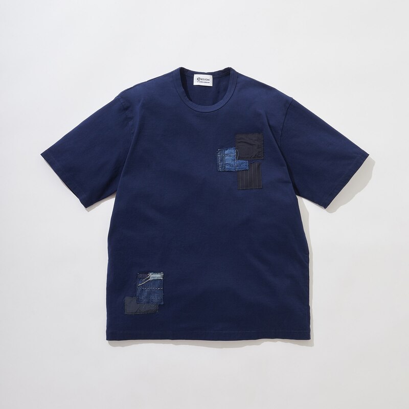 [in Stock] Made in Japan Kuon Pure Cotton Boro Vintage Patchwork Crew Neck Short Sleeve T-Shirt Two Colors