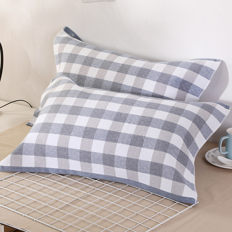 Pure cotton cloth pillow towels cover towels full cotton anti-mites a pair of household thickened pillow scarves non-slip