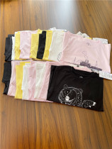 Children soft cotton cartoon short sleeve T-shirt base shirt 90-140 yards