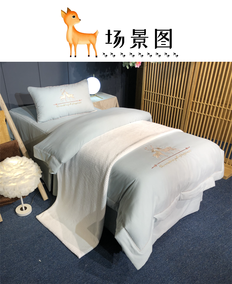 Lingling Body Massage Beauty khăn trải giường gia đình bốn màu sắc rắn với tùy thẩm mỹ viện giường vẻ đẹp trải giường bedspread đơn giản - Trang bị tấm ga giường spa đẹp