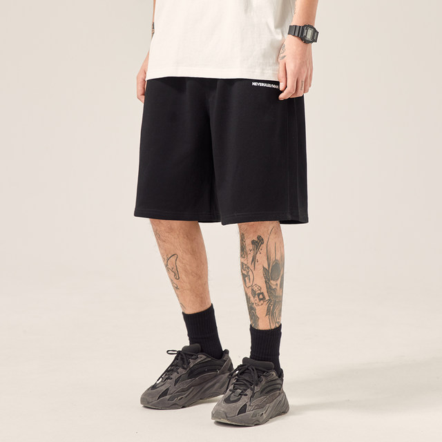 Men's Road 2023 Summer Japanese Solid Color Sports Shorts Men's Trendy Brand Street Loose Couple Wide Leg Casual Pants Five Level Pants