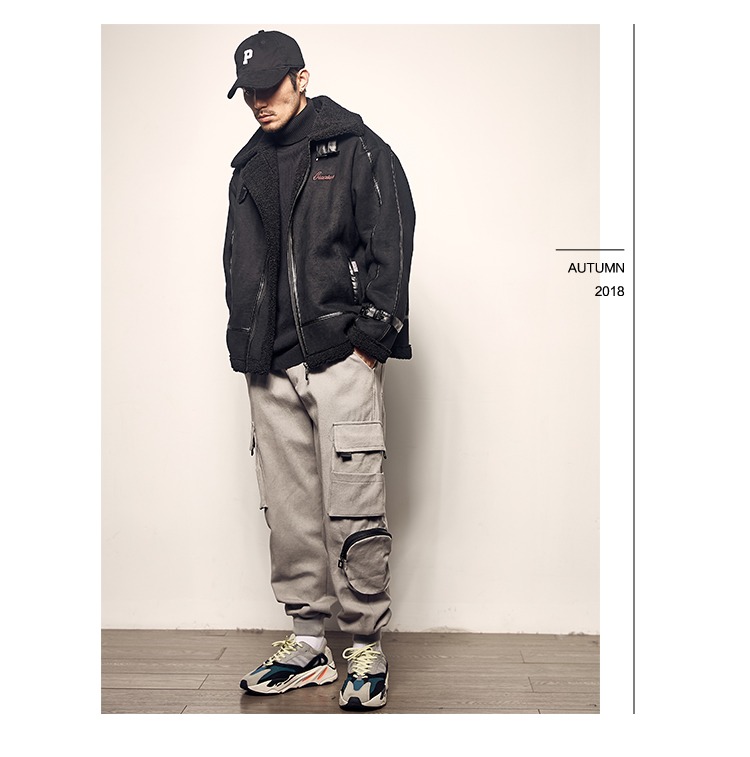 Đường nam mới Da lộn Cặp đôi Phù hợp với xe máy Chic Lamb Fur Cotton Áo khoác dày Mùa đông ngắn Áo khoác nam áo cặp đôi