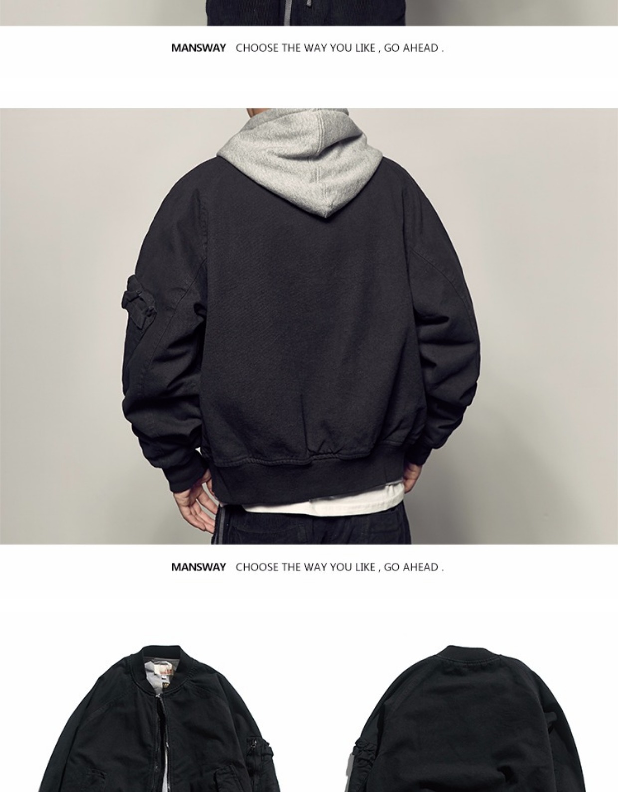 Đường dành cho nam Giới độc quyền mặc mùa xuân và mùa thu Áo khoác bomber mới giặt của nam giới Áo khoác nam Nhật Bản Áo khoác dành cho giới trẻ áo khoác bóng chày