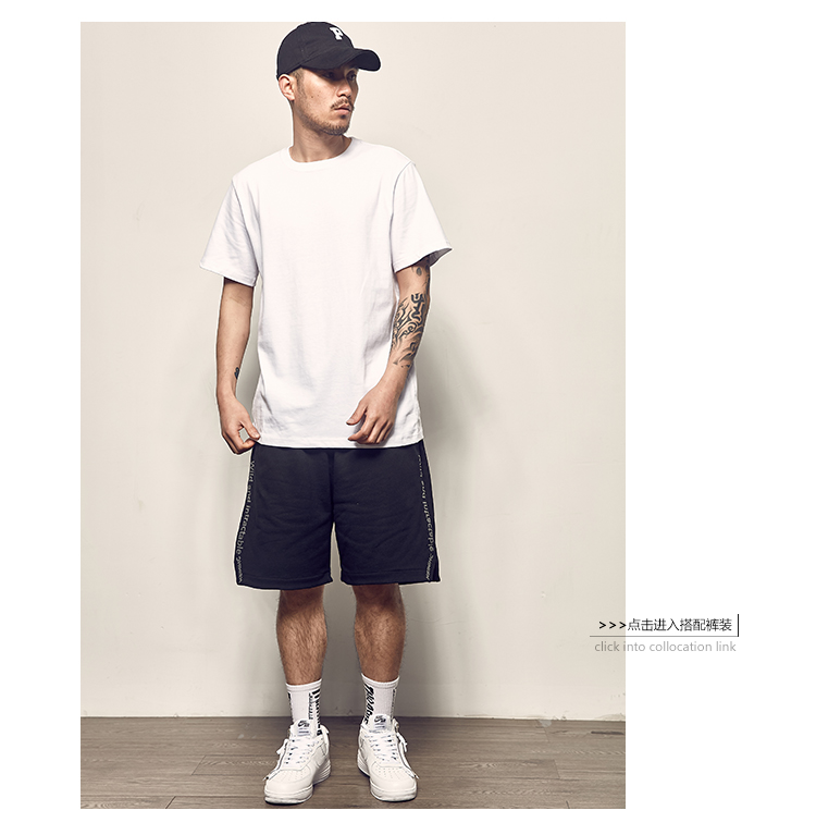 Đường nam mùa hè New American Casual Màu rắn Áo thun ngắn tay Áo sơ mi nam Joker hợp thời trang Vòng cổ cotton TEE áo phông nam cao cấp