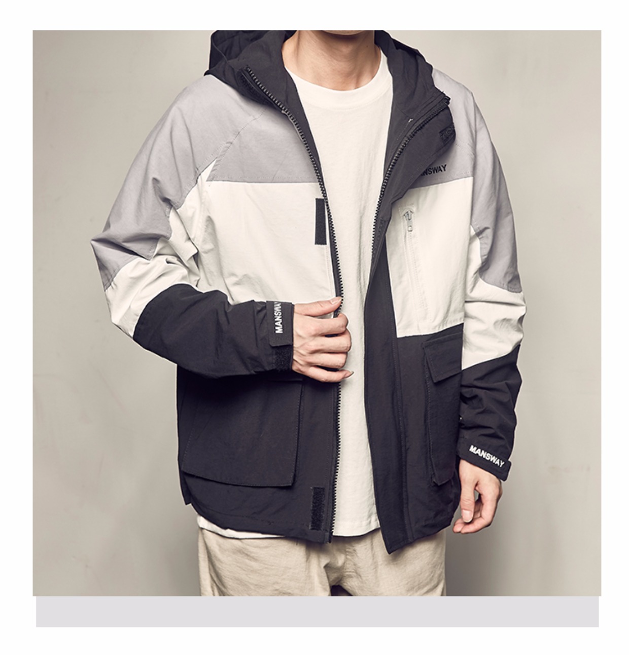 Áo khoác nam nam mùa thu American Colorblock Mũ bảo hiểm lao động Áo khoác nam Ins Ins Siêu xu hướng Xu hướng Áo khoác nam - Áo khoác đôi áo khoác đôi nam nữ