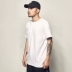 Đường nam mùa hè New American Casual Màu rắn Áo thun ngắn tay Áo sơ mi nam Joker hợp thời trang Vòng cổ cotton TEE Áo phông ngắn