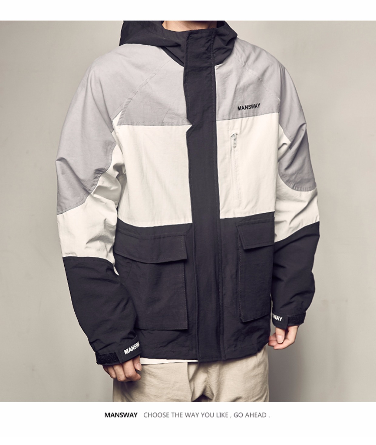 Áo khoác nam nam mùa thu American Colorblock Mũ bảo hiểm lao động Áo khoác nam Ins Ins Siêu xu hướng Xu hướng Áo khoác nam - Áo khoác đôi áo khoác đôi nam nữ