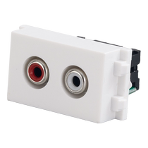 128 type audio ground plug module universal 2RCA audio module AV red and white double hole Lotus audio module