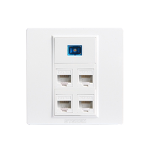 Type 86 4-port 10G network panel CAT7 computer broadband information socket fiber optic cable socket with Category 7 network cable
