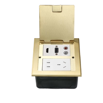 Open ground socket all-copper waterproof flip-top computer network HDMI audio microphone VGA multimedia copper ground socket