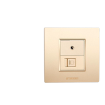 Type 86 concealed gigabit network with single hole audio panel gold 3 5 audio category 6 network cable computer socket