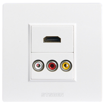 Type 86 wall concealed multimedia socket 4K video high-definition cable HDMI red yellow and white three-hole audio and video socket