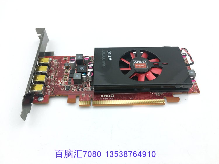 Original loaded AMD FirePro W4100 2G professional graphics card multiscreen display Mini-DP connector 4K 5K