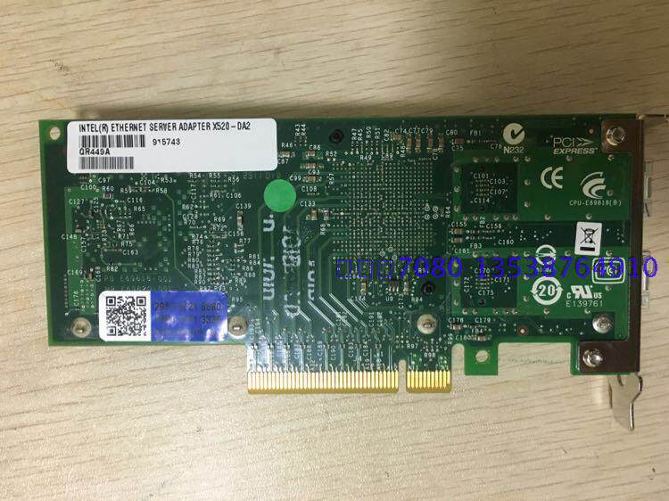 Адаптер USB intel原装 e10g42btda 82599es pci-e sfp+万兆光纤网卡 x520-da2