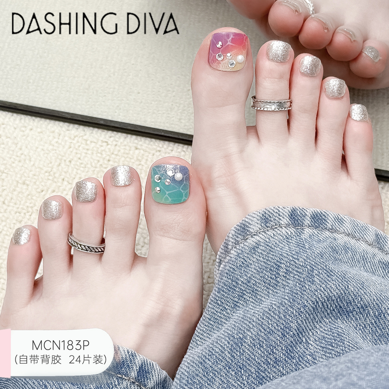 Dashing Diva Nail Stickers Wearable Toenail Nail Art Finished Product Removable Fake Toenail Stickers