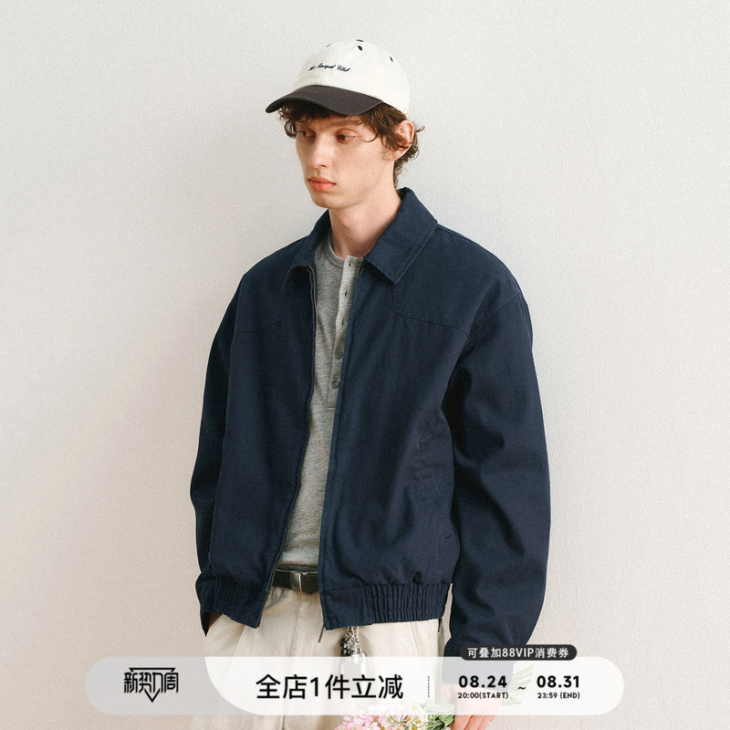 714Street Loose-Fitting Santa Fe Jacket for Men, New Autumn Vintage Money-Style Couple Short Coat