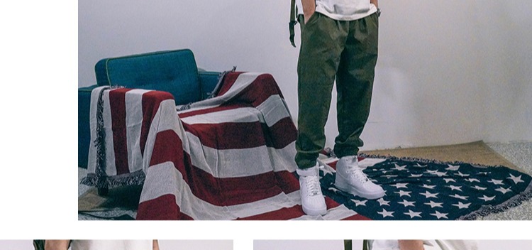 714street 18AW khâu màu tương phản nylon chức năng không thấm nước quần quần lỏng lẻo khuôn viên quần bình thường thủy triều baggy nam