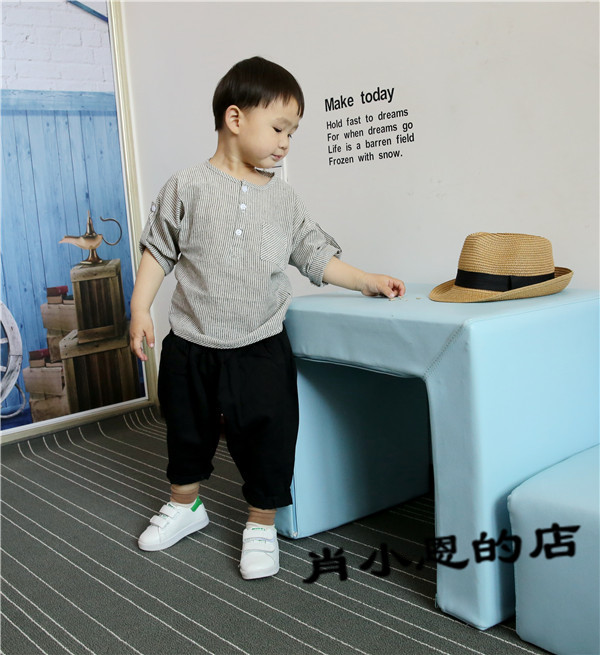 Chemise enfant à manche longue en lin - Ref 2083564 Image 34