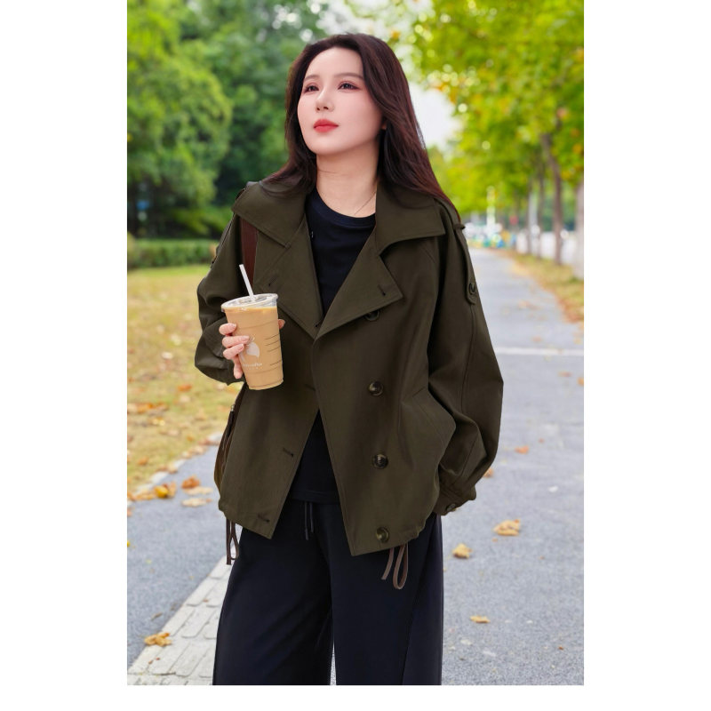 Plus-Size Women's Clothing for April 9Th, Fat mm 2026 Autumn, Great Fit, Slimming, Elegant Double-Breasted Trench Coat, Three Colors Plus-Size Women's Clothing for April 9Th, Fat mm 2026 Autumn, Great Fit, Slimming, Elegant Double-Breasted Trench Coat, Three Colors