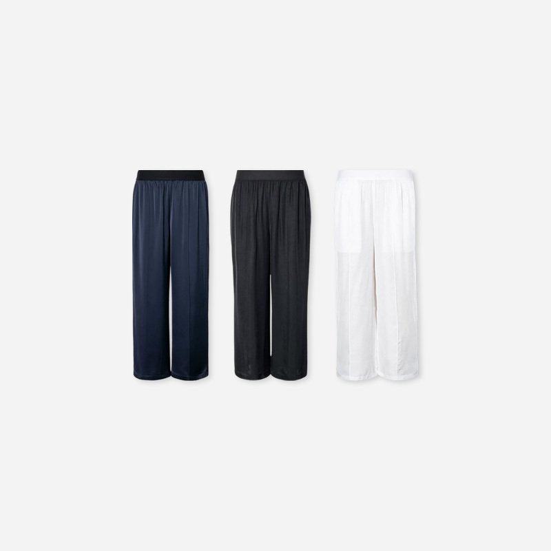 Plus-Size Women's Clothing for April 9Th, Fat mm 2026 Summer Ji Slimming Acetate Cool-Feel Narrow Wide-Leg Cropped Pants