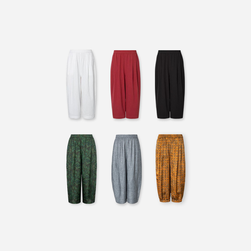 Plus Size Women's Clothing for Chubby Girls 2026 Summer Linen Versatile Comfortable Slimming Carrot Balloon Cropped Pants Plus Size Women's Clothing for Chubby Girls 2026 Summer Linen Versatile Comfortable Slimming Carrot Balloon Cropped Pants