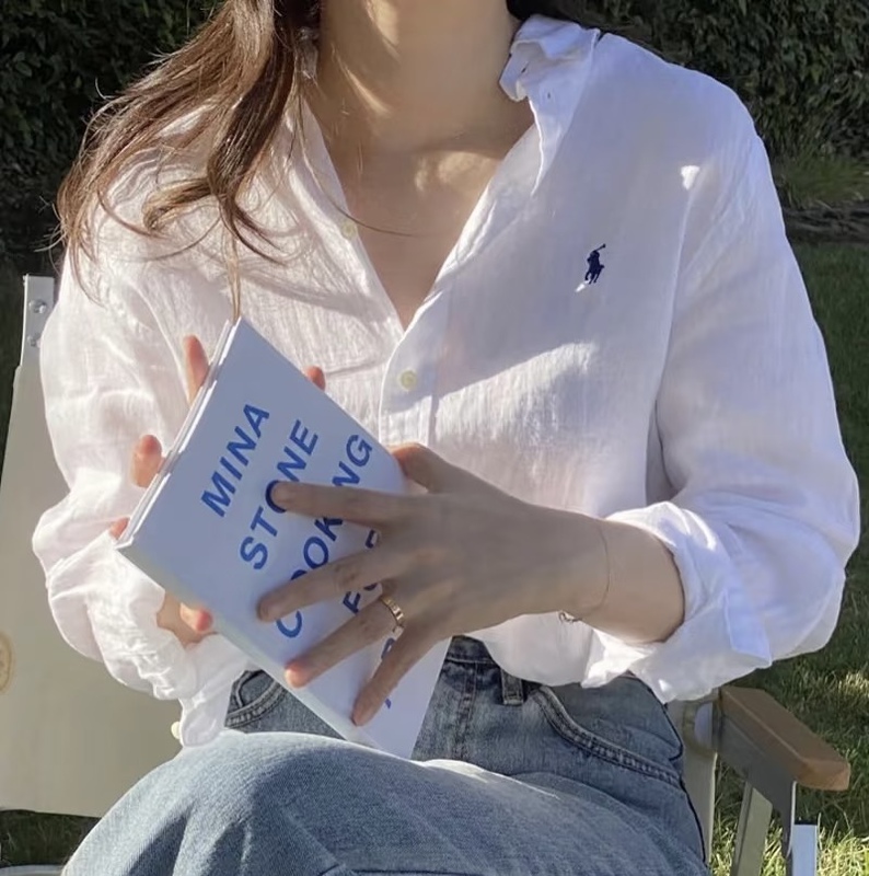 Polo Ralph Lauren Women's Spring and Summer Linen Casual Versatile Shirt Direct Mail 1 Polo Ralph Lauren Women's Spring and Summer Linen Casual Versatile Shirt Direct Mail 1