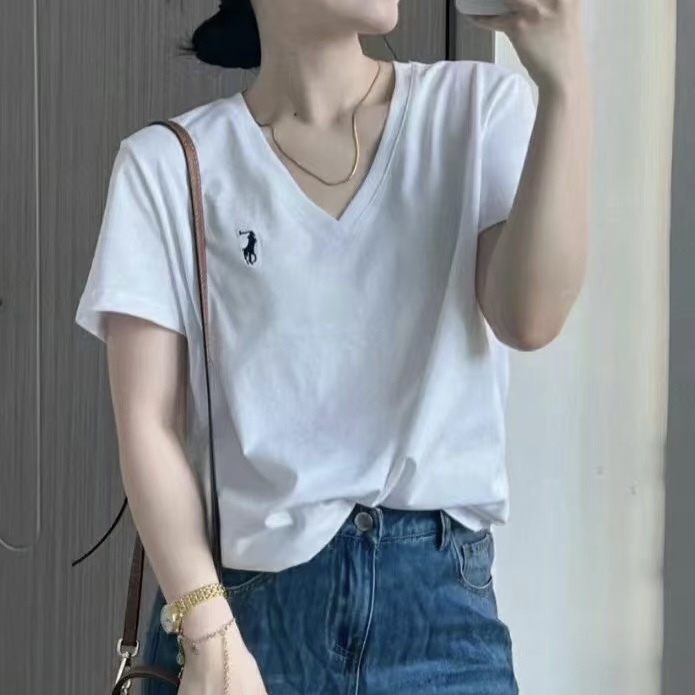 Polo Ralph Lauren/Ralph Lauren Women's V-Neck Basic Short-Sleeve T-Shirt Direct Shipping from the Us Polo Ralph Lauren/Ralph Lauren Women's V-Neck Basic Short-Sleeve T-Shirt Direct Shipping from the Us