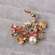 Old Man Bell Hàn Quốc Cây trâm Huy hiệu rhinestone Giáng sinh Pin Nữ Retro Áo khoác Giáng sinh